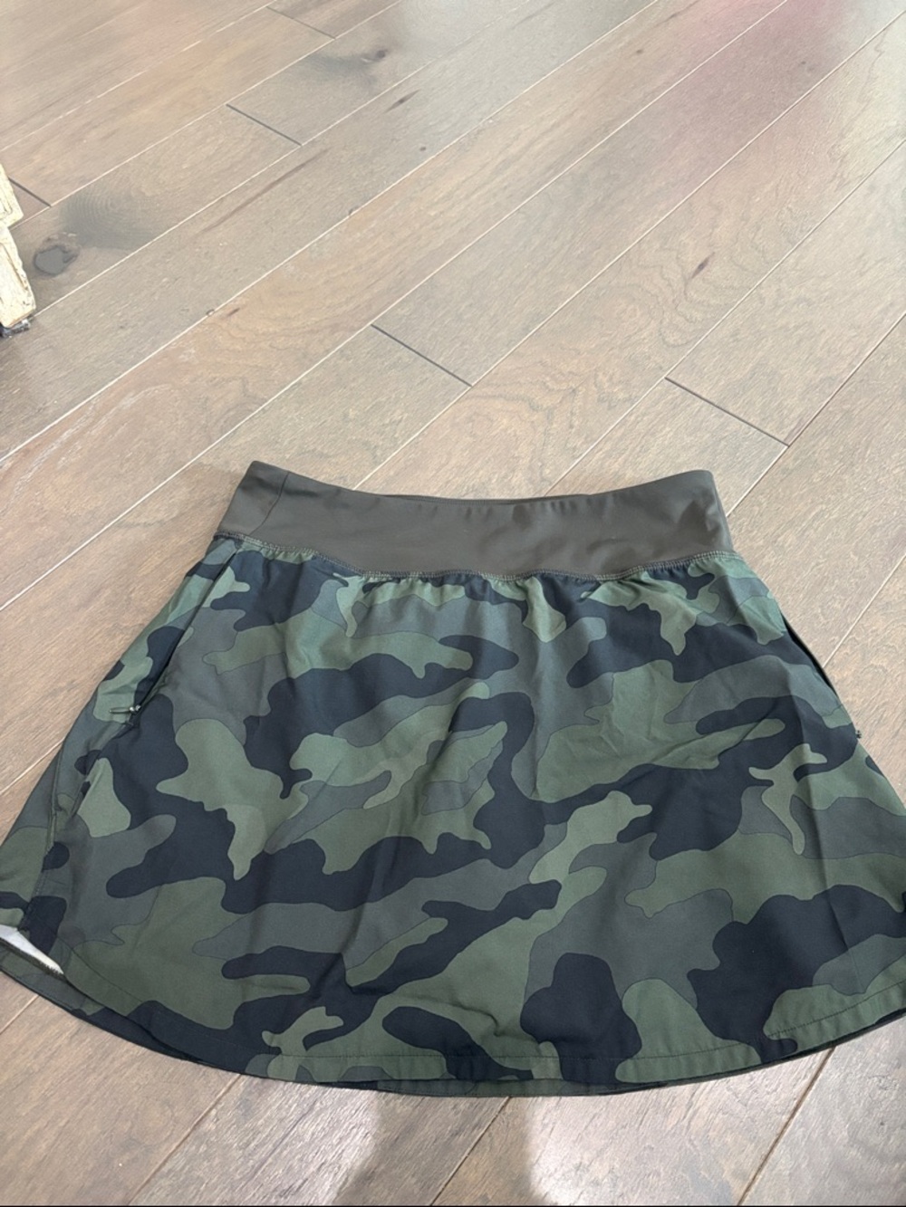 Old Navy Green & Black Camo Circle Skater Skirt